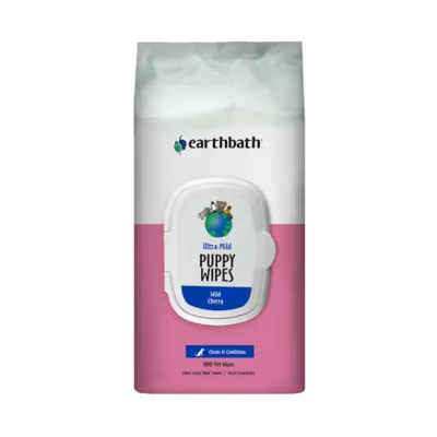 Product Eartbath Ultra-Mild Puppy Wipes - Wild Cherry - Clean, Condition - XL Towels - 100ct