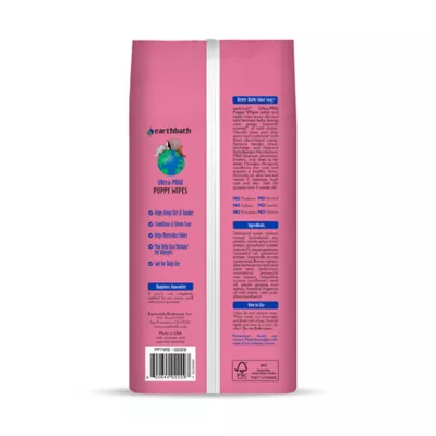 earthbath® Ultra-Mild Puppy Wipes - Wild Cherry - Clean, Condition - XL Towels - 100ct - Image 7