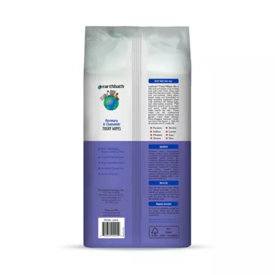 Product Earthbath Tushy Wipes for Pets - Rosemary & Chamomile - Neutralize Odors - XL Towel - 100ct