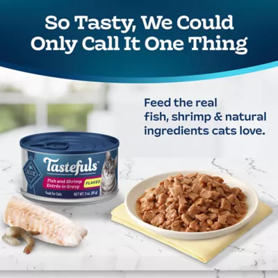 Product Blue Buffalo Tastefuls Flaked Wet Cat Food - Natural, Fish & Shrimp
