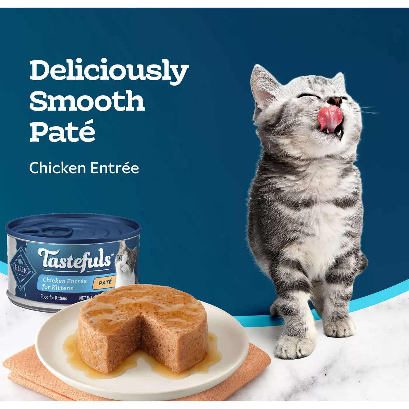 Blue Buffalo Tastefuls Kitten Wet Cat Food Pate Natural Chicken