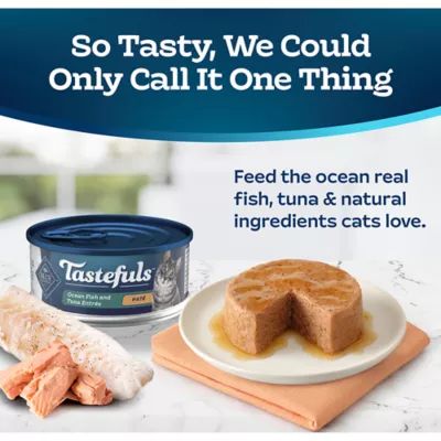 Product Blue Buffalo Tastefuls Wet Cat Food Pate - Natural, Oceanfish & Tuna