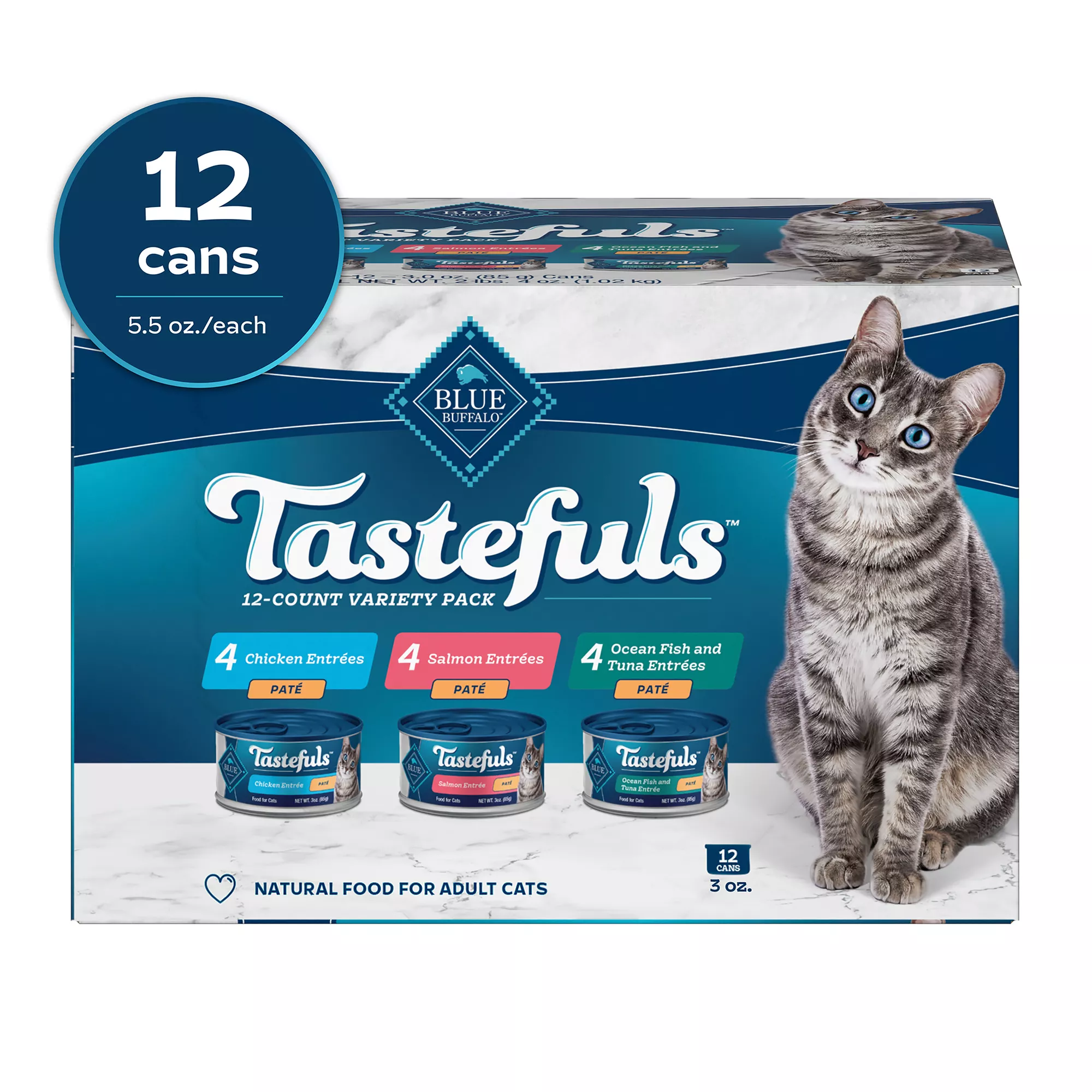 Blue Buffalo® Tastefuls&trade; Wet Cat Food Pate Variety Pack - Natural, 12ct, 3oz