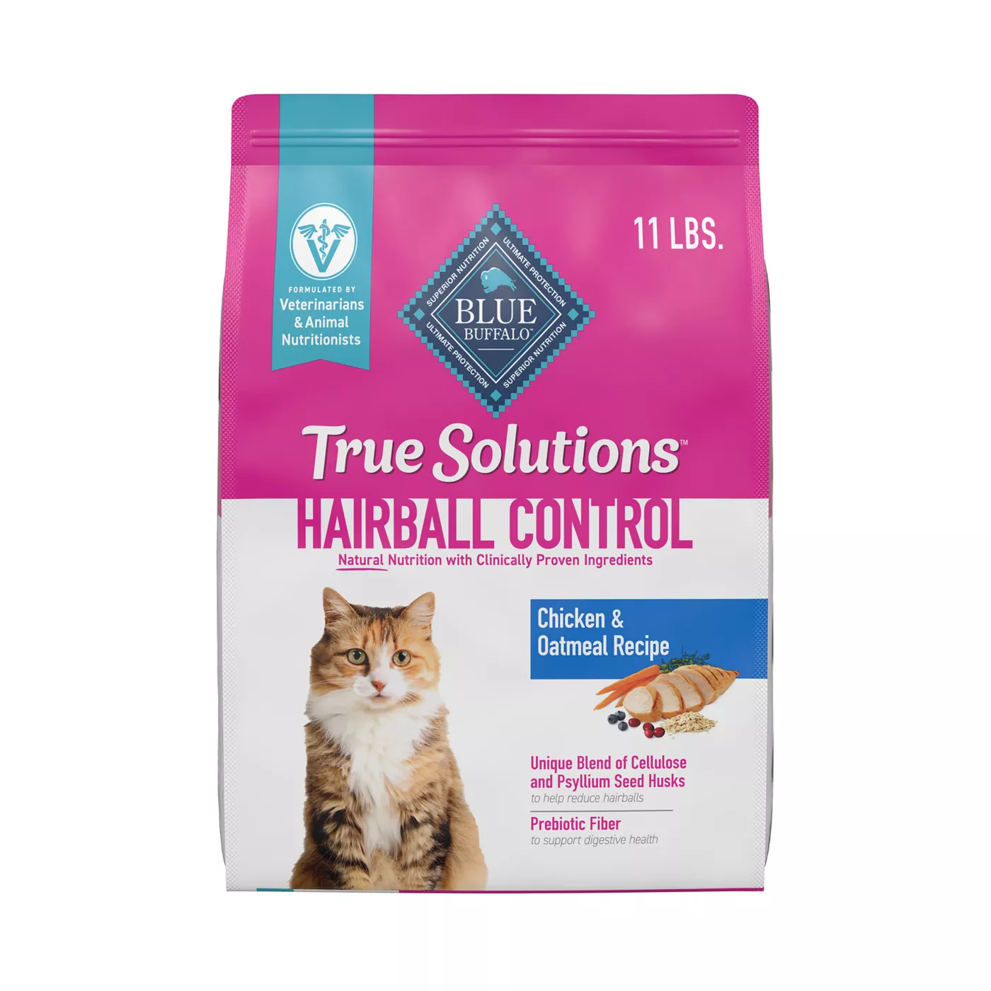 Blue Buffalo True Solutions Hairball Control Adult Dry Cat Food Natural Chicken