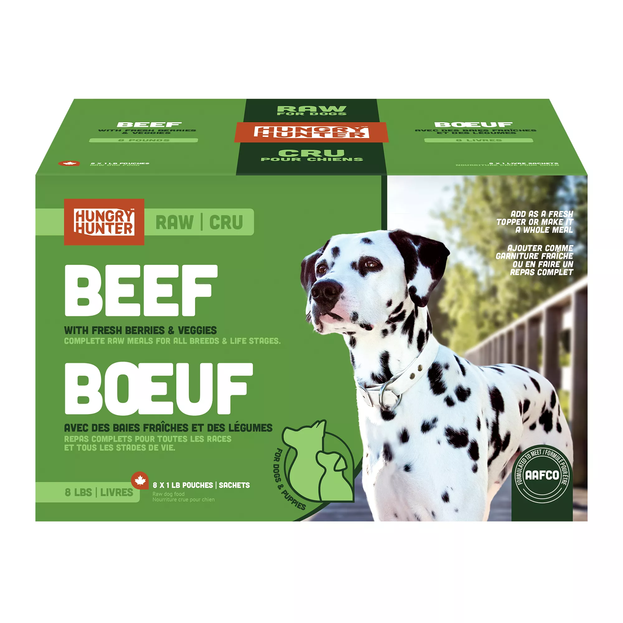 Hungry Hunter Raw Adult Frozen Dog Food - Grain Free, Beef