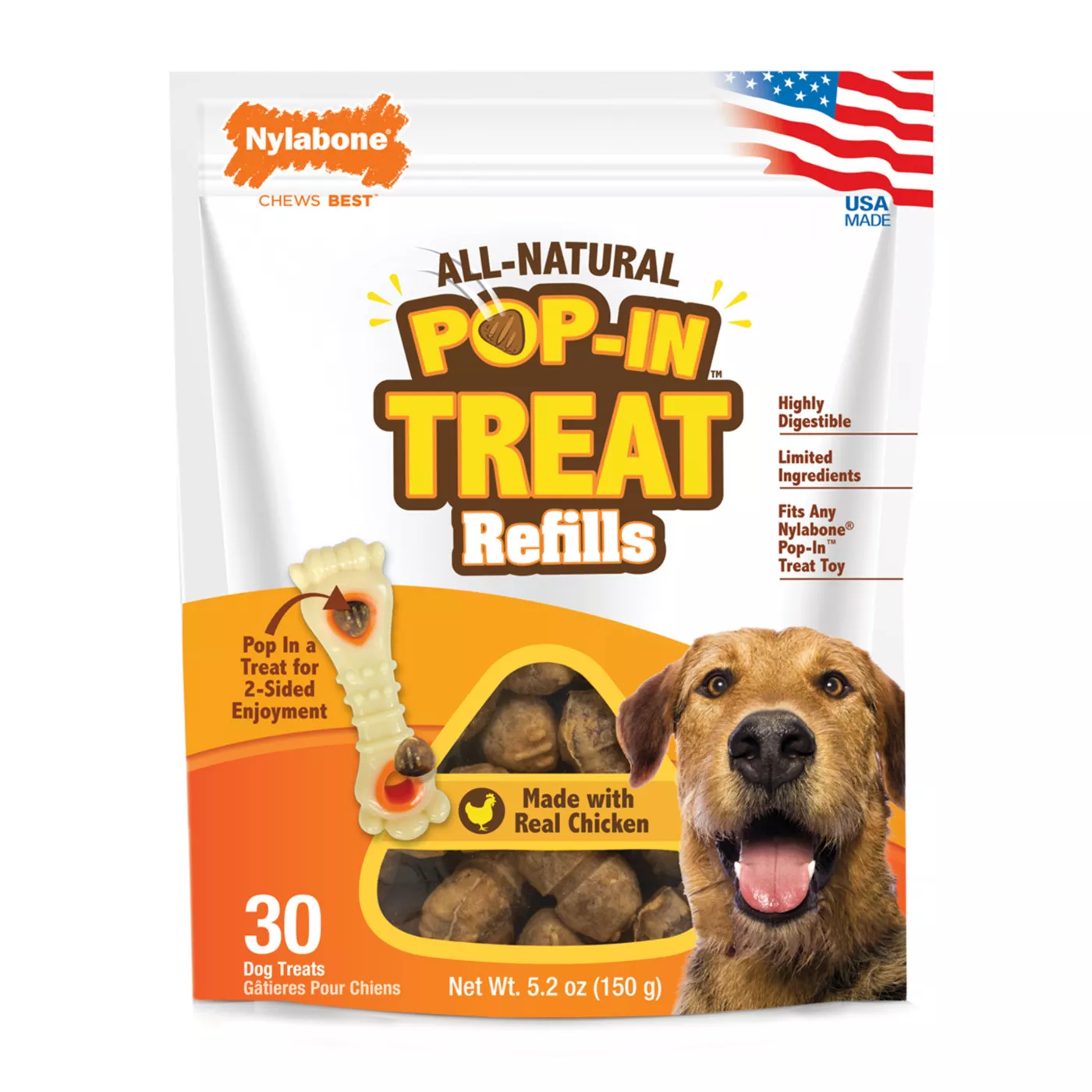 Nylabone Pop In Treat Refills Chicken Flavor