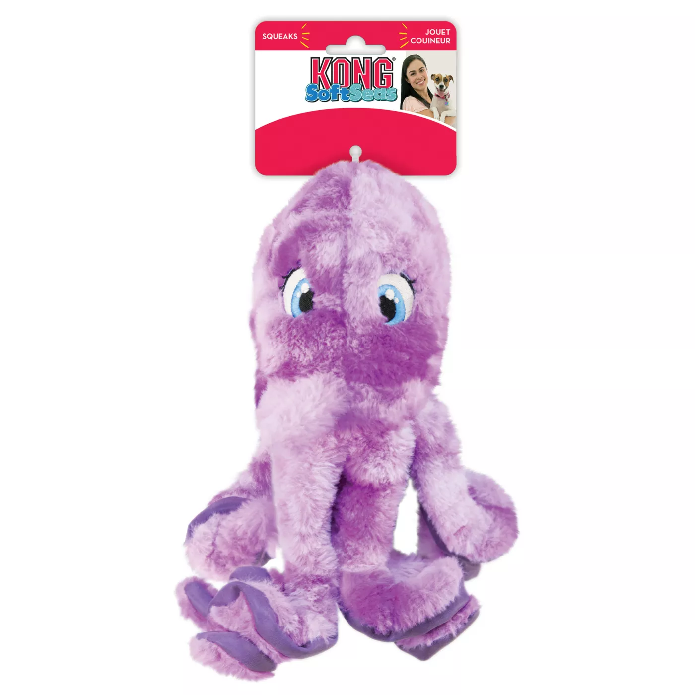 KONG SoftSeas Octupus Dog Toy Plush Squeaker Crinkle