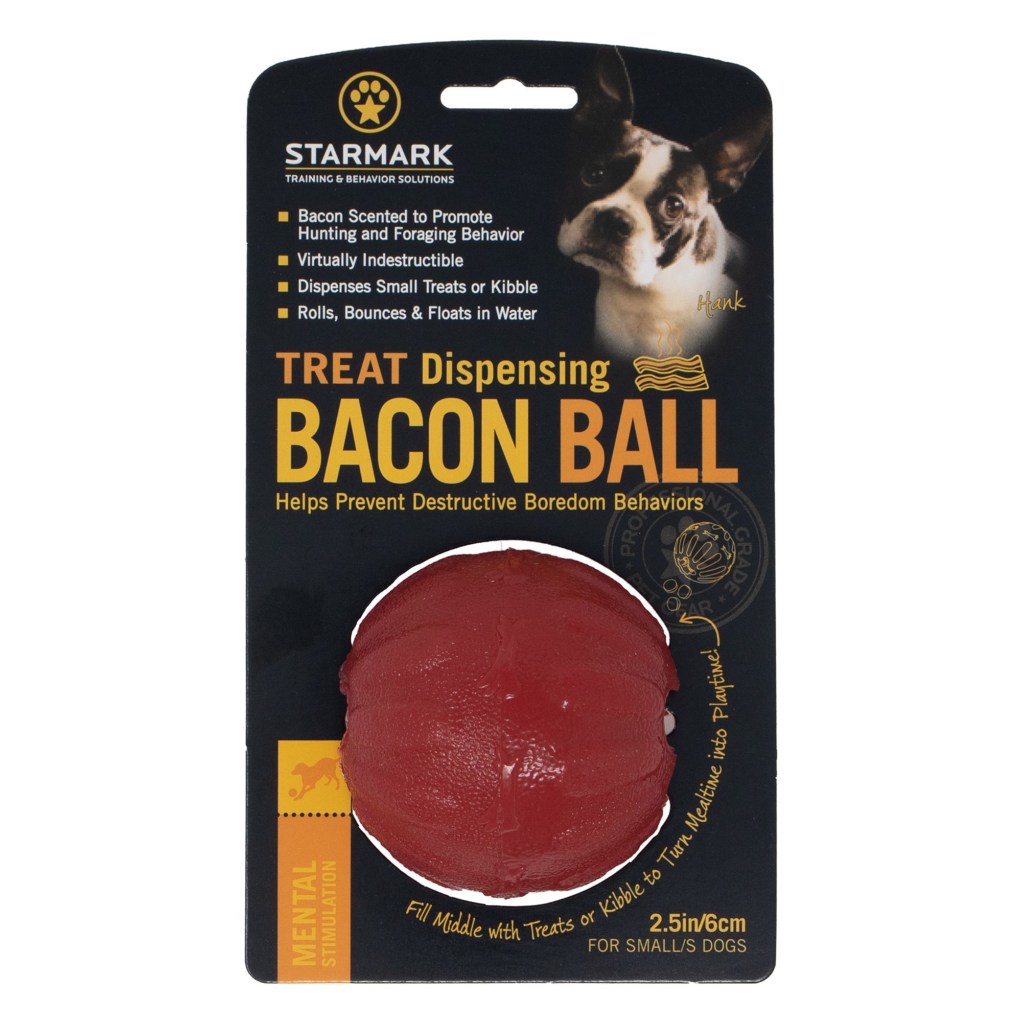 Starmark® Treat Dispensing Bacon Scented Ball Dog Toy dog Chew Toys
