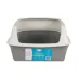 ExquisiCat® Plastic Rimmed High-Sided Cat Litter Box, Open Top, Gray/White image thumbnail 6