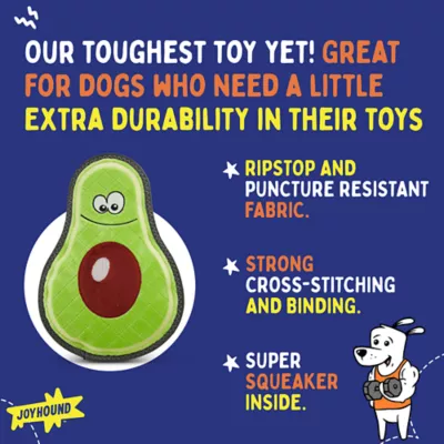 Product Joyhound Rip Roarin' Tough Avocado Dog Toy - Tough Plush