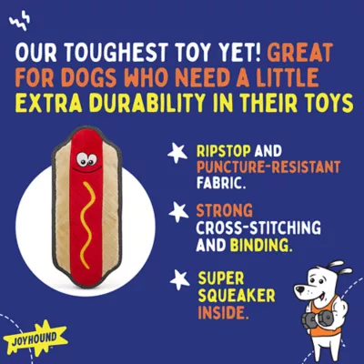 Product Joyhound® Rip Roarin' Tough Hot Dog Dog Toy - Tough Plush