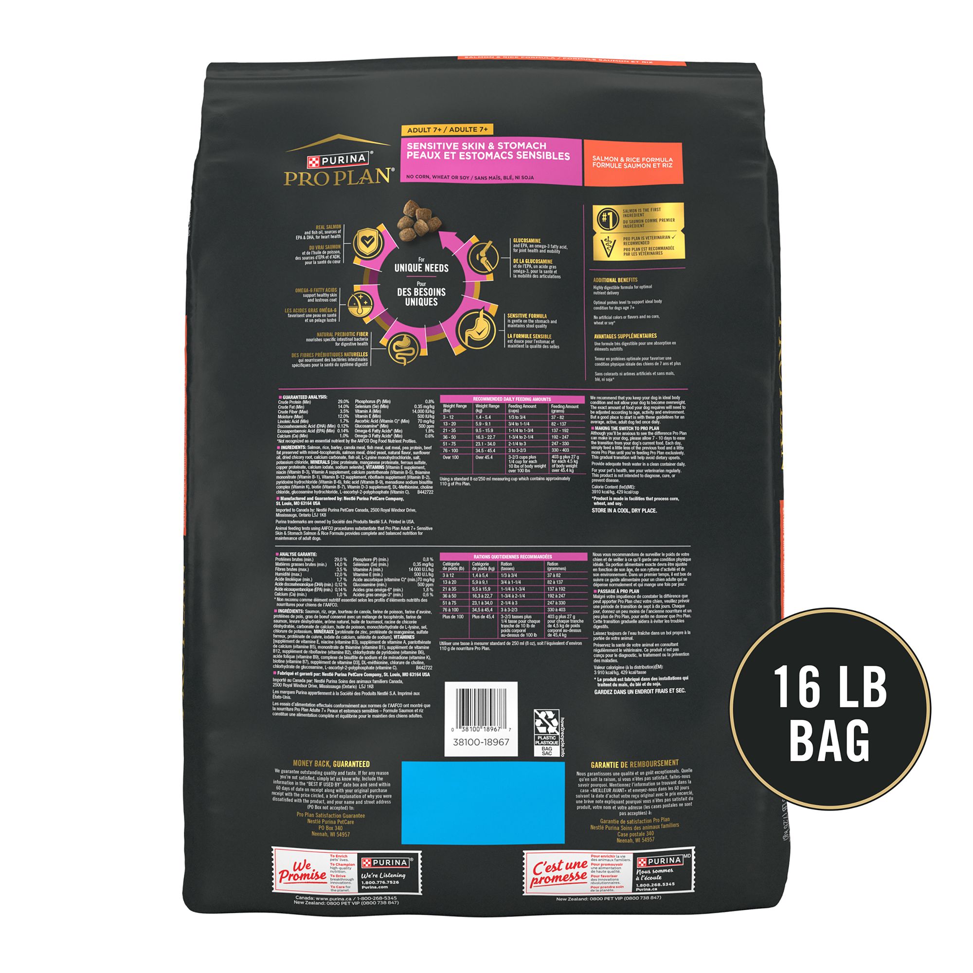 Purina pro plan nutrition label best sale