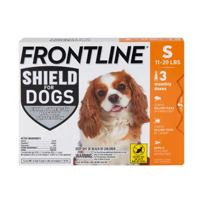 Product Frontline Shield Extra Strength Flea & Tick Spot Treatment for Dogs, 11-20lbs, 1 Month, Waterproof