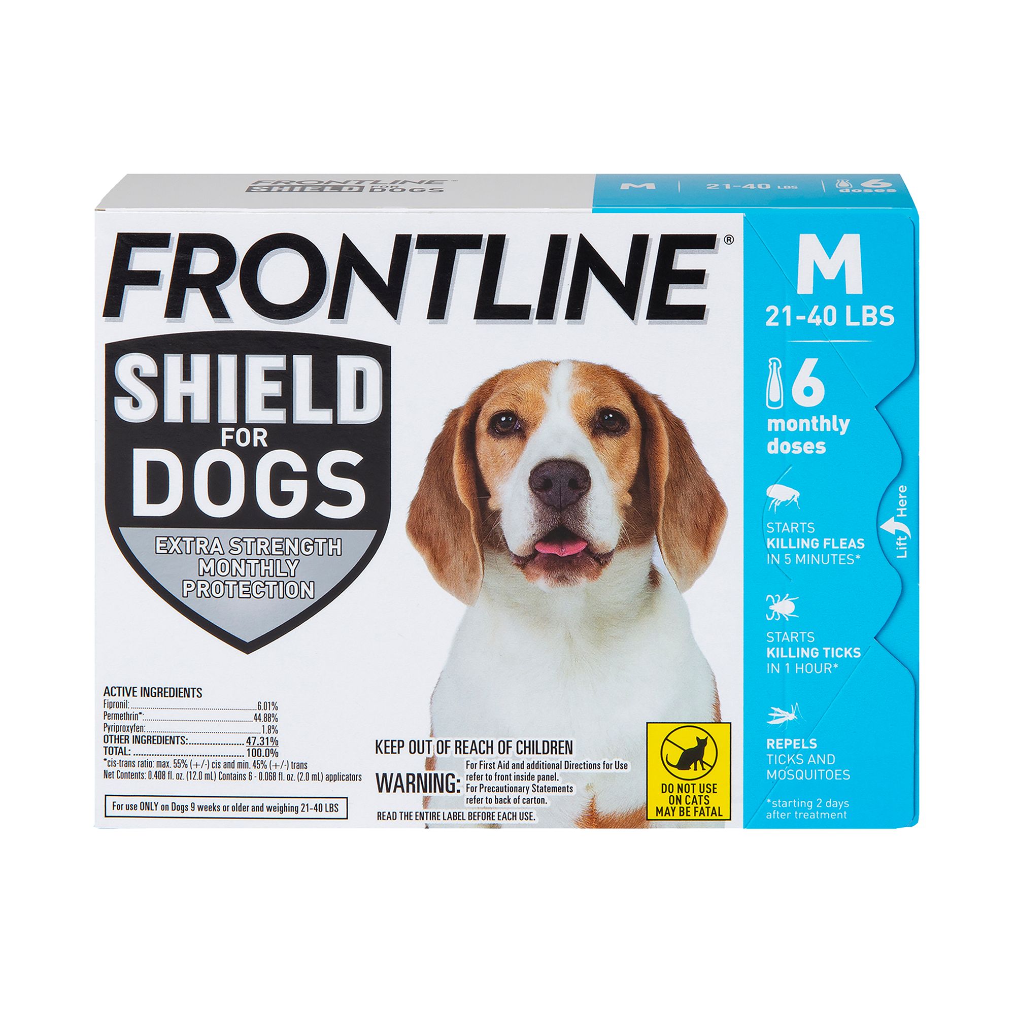 Frontline Shield for Dogs Medium 21 40 lbs 6 Month Supply