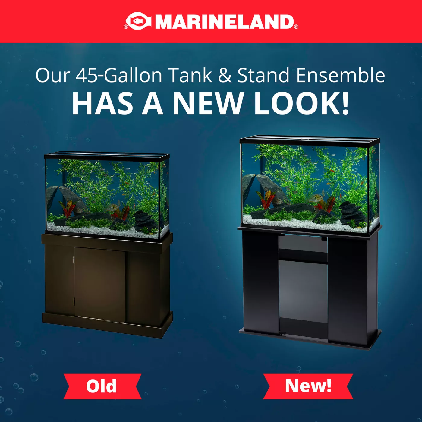 Marineland Simple Modern LED Aquarium Stand Ensemble 45 Gallon