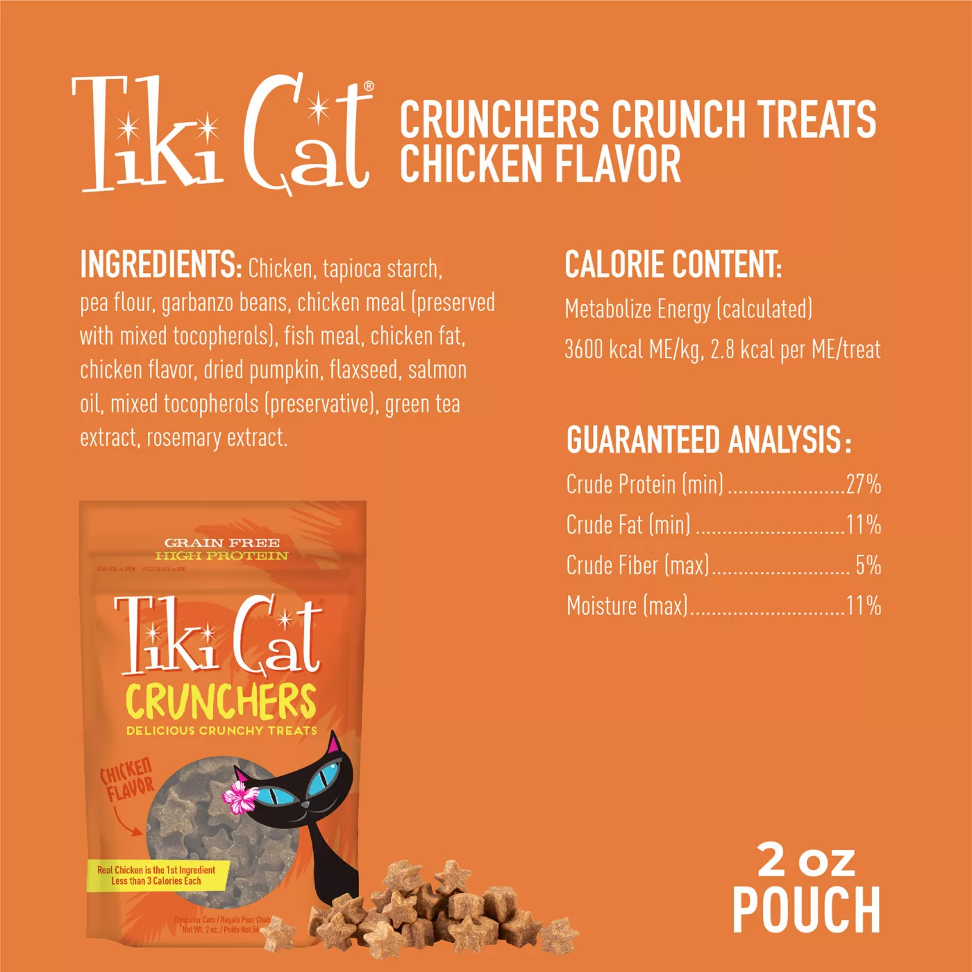 Tiki Cat Crunchers Cat Treats Grain Free High Protein