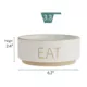 Product Top Paw® "Eat" White Embossed Ceramic Dog Bowl