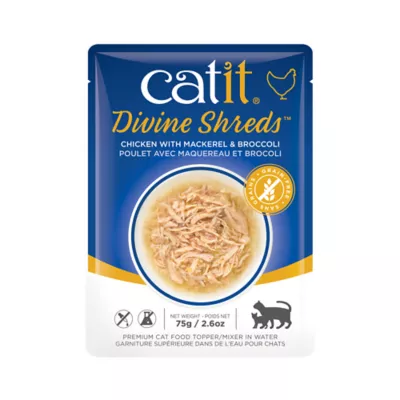 Product Catit Divine Shreds Cat Food Topper - Chicken with Mackerel & Broccoli