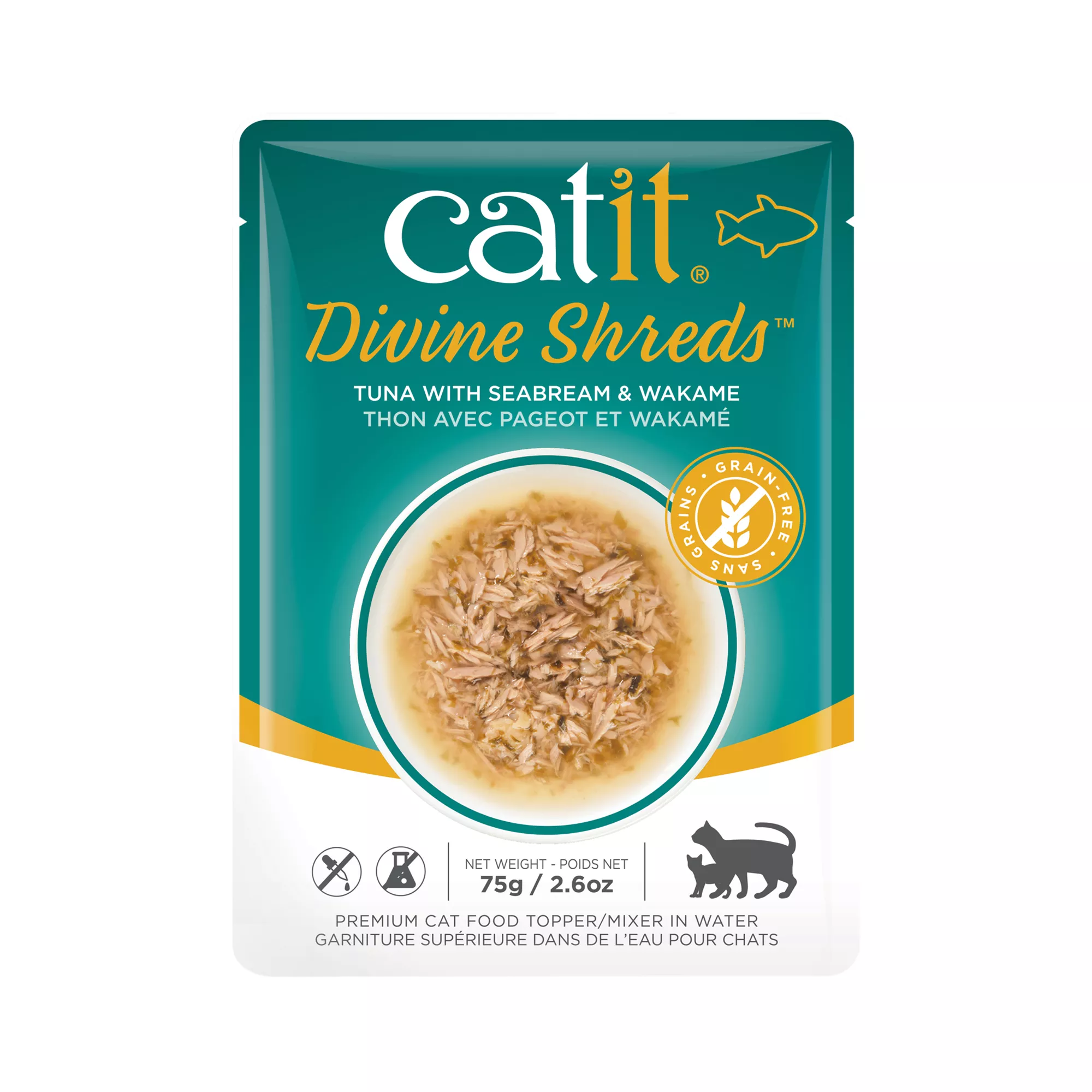 Catit Divine Shreds Cat Food Topper - Tuna with Sebream & Wakame