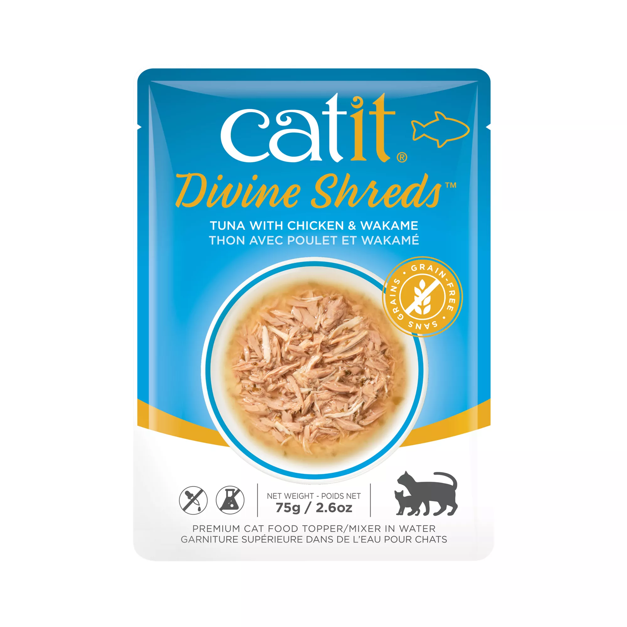 Catit Divine Shreds Cat Food Topper - Tuna with Chicken & Wakame