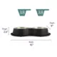 Product Top Paw® Black Melamine & Stainless Steel Double Diner Dog Bowl, 3.75-cup