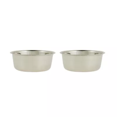 Product Top Paw® Black Melamine & Stainless Steel Double Diner Dog Bowl, 3.75-cup