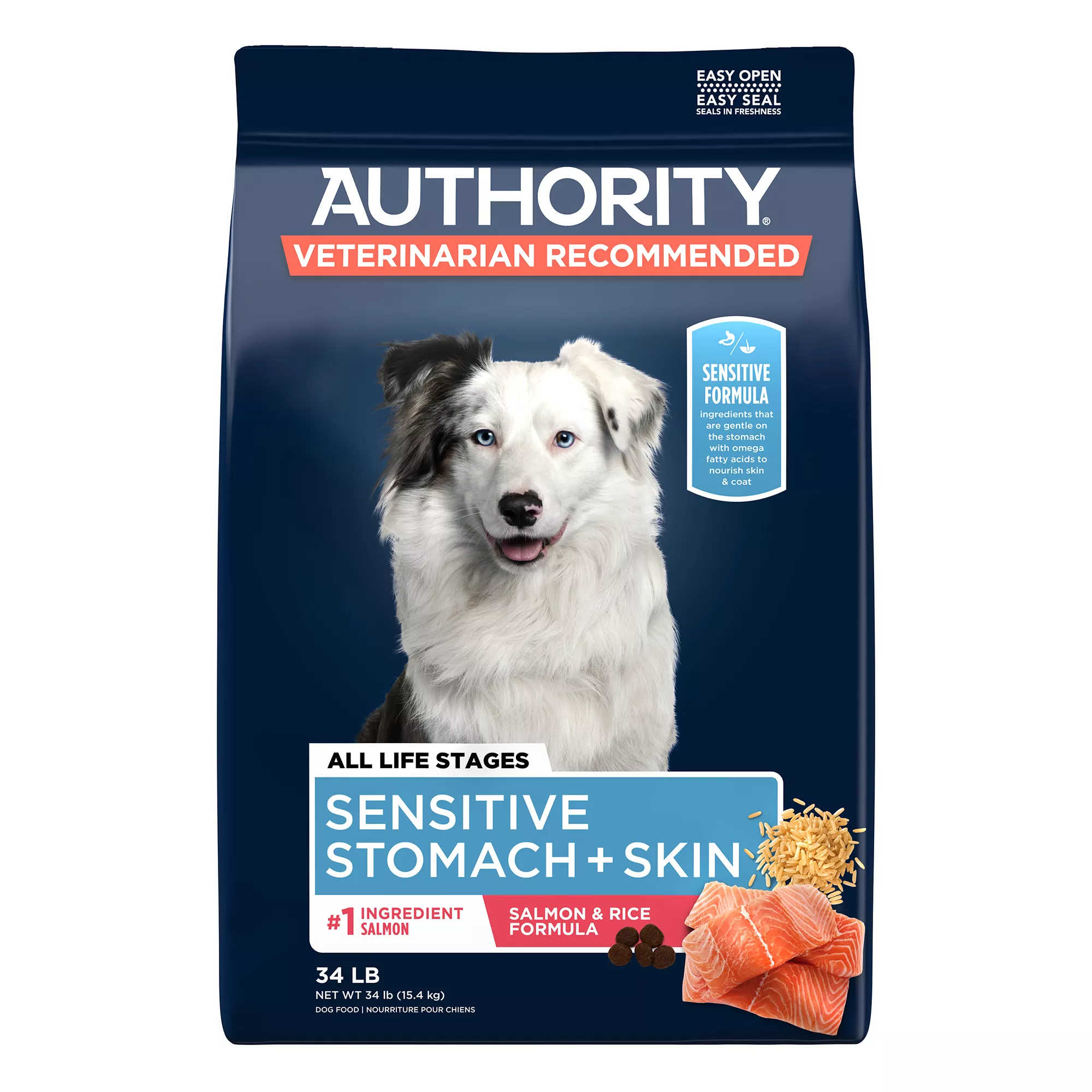 Authority® Sensitive Stomach & Skin All Life Stages Dry Dog Food - Salmon & Rice