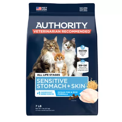 Authority Sensitive Stomach Skin Cat Dry Food Ocean Whitefish Rice With Grain