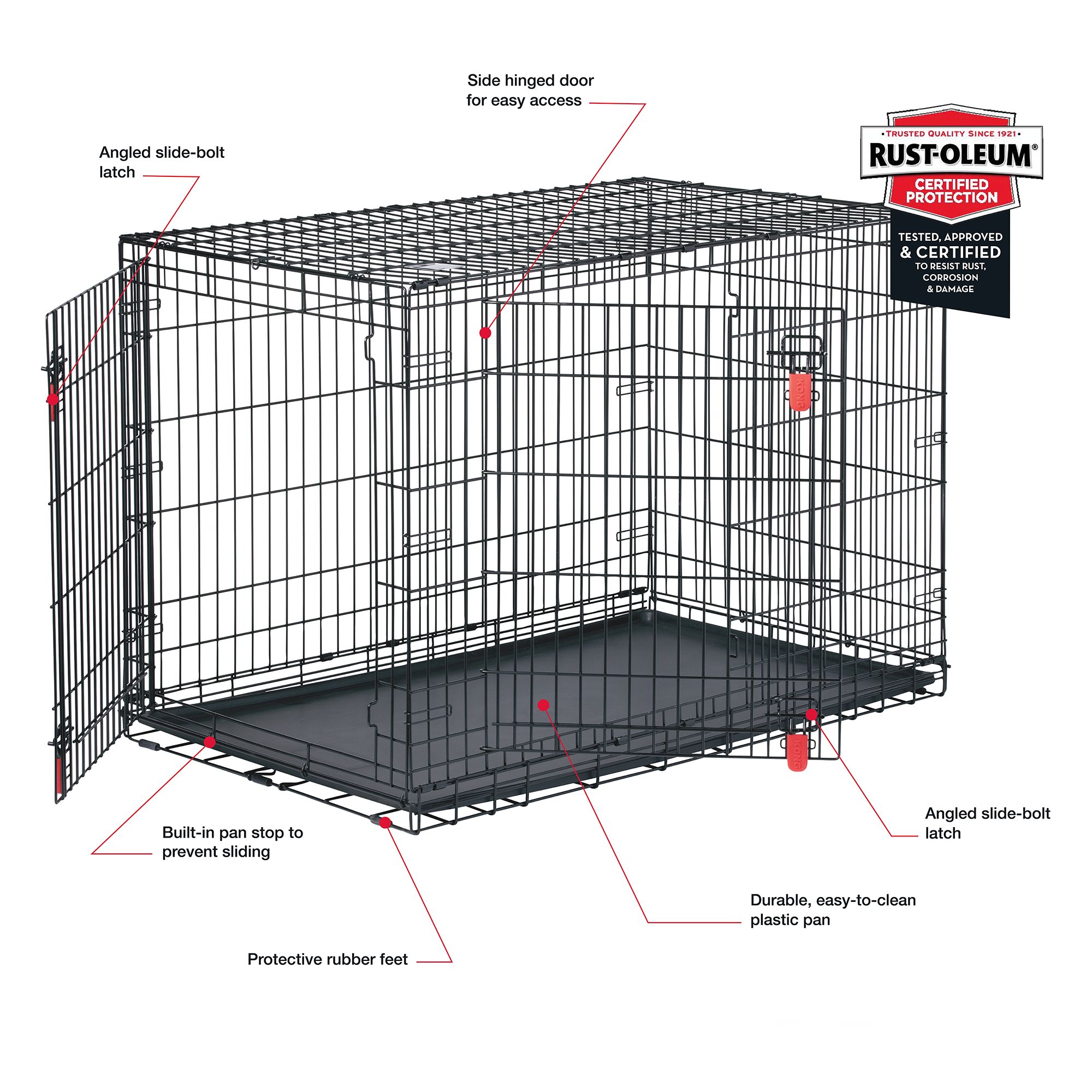 Kong Ultra Strong Double Door Wire Dog Crate With Divider Panel Dog Carriers Crates Petsmart