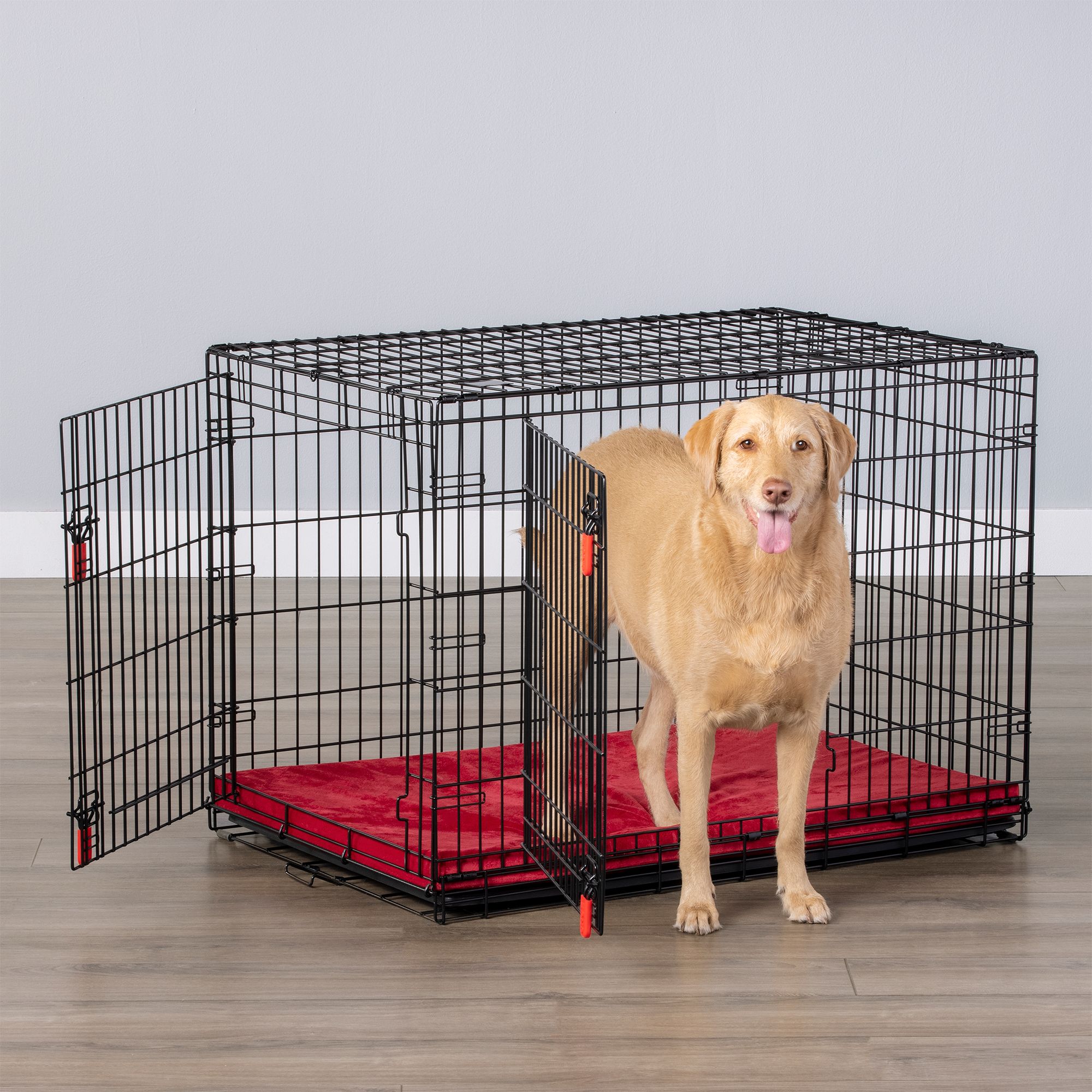 Kong Ultra Strong Double Door Wire 42 x 29 x 31 Dog Crate with Divider Panel PetSmart