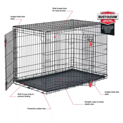 KONG Ultra Strong Double Door Wire Dog Crate with Divider Panel