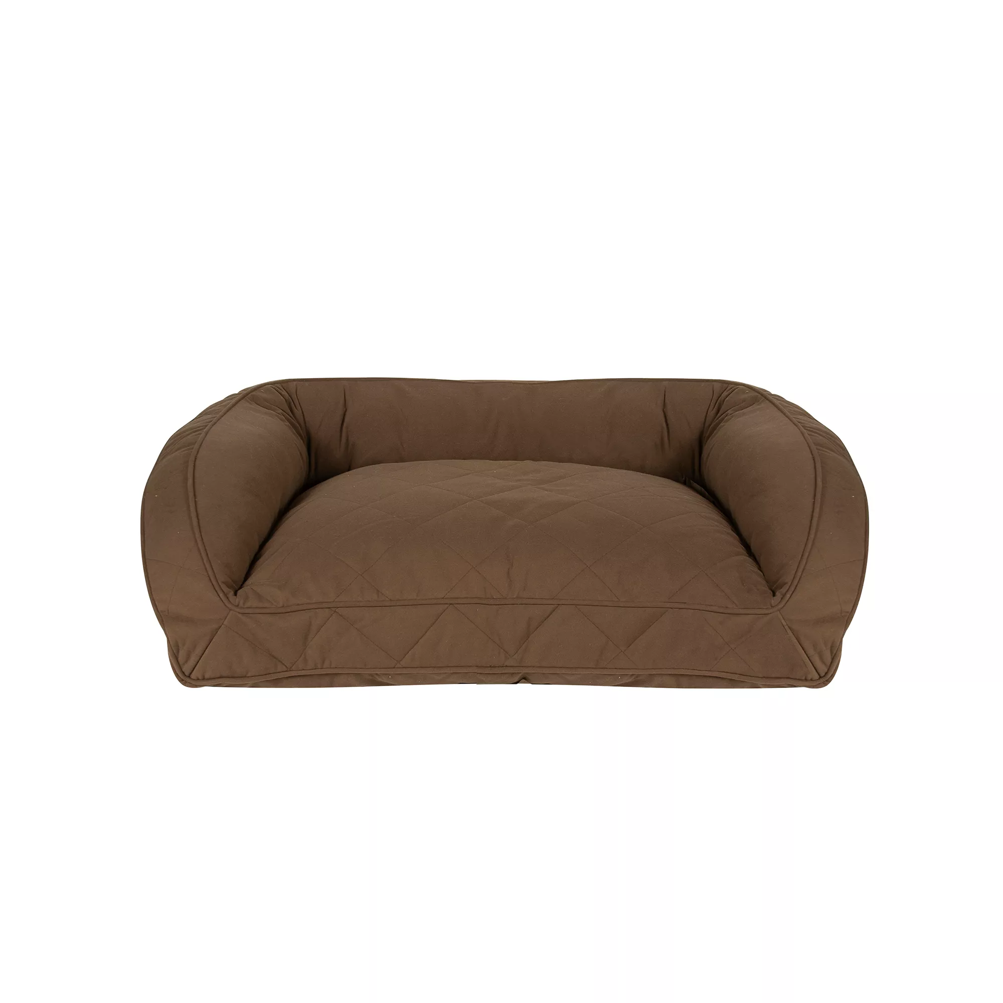 Carolina Pet Company Quilted Microfiber Bolster Dog Bed - Chocolate