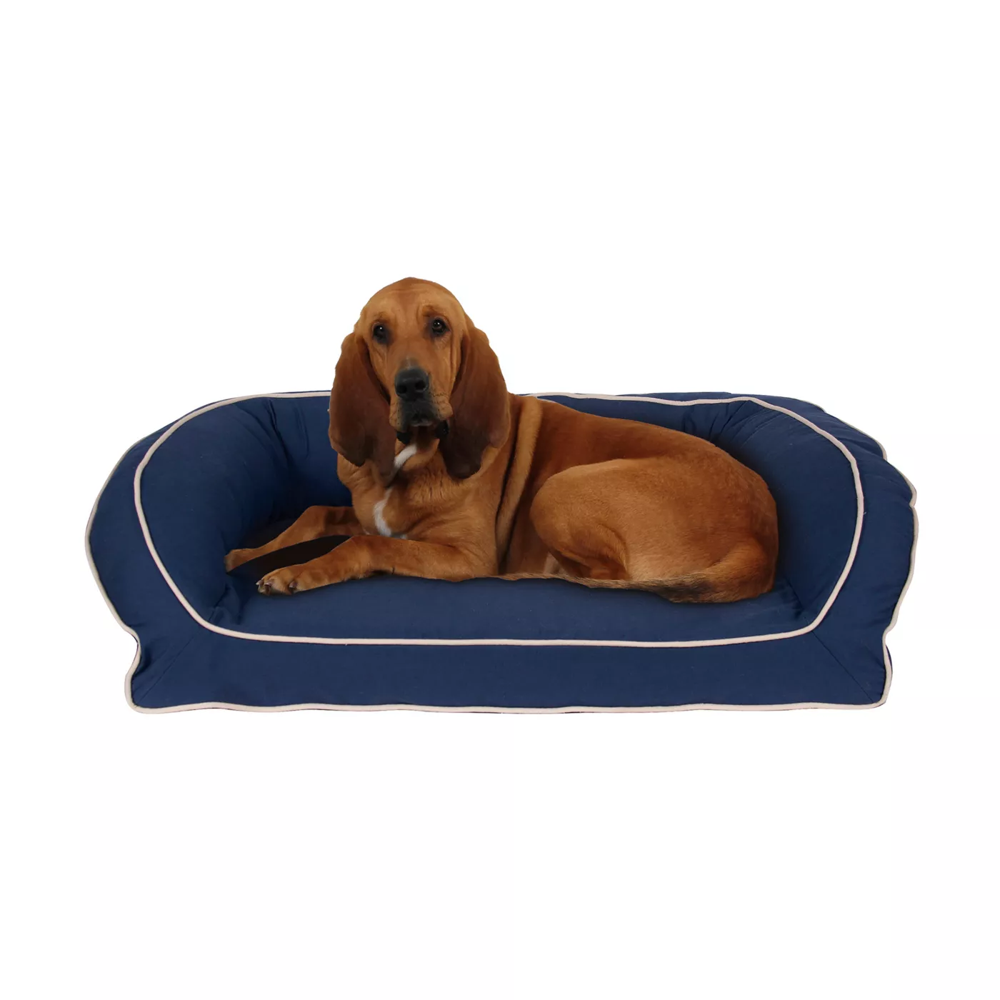 Carolina Pet Company Classic Canvas Bolster Dog Bed Blue