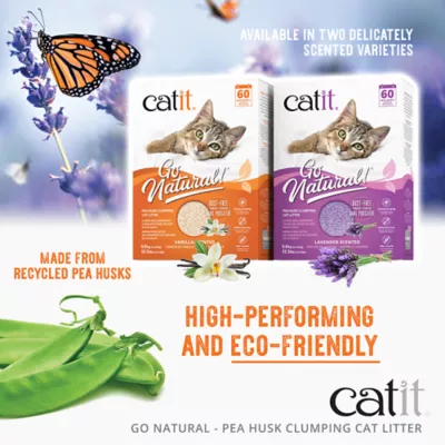 Product Catit Go Natural! Clumping Pea Husk Cat Litter - Lavender Scented, Low Dust, Natural