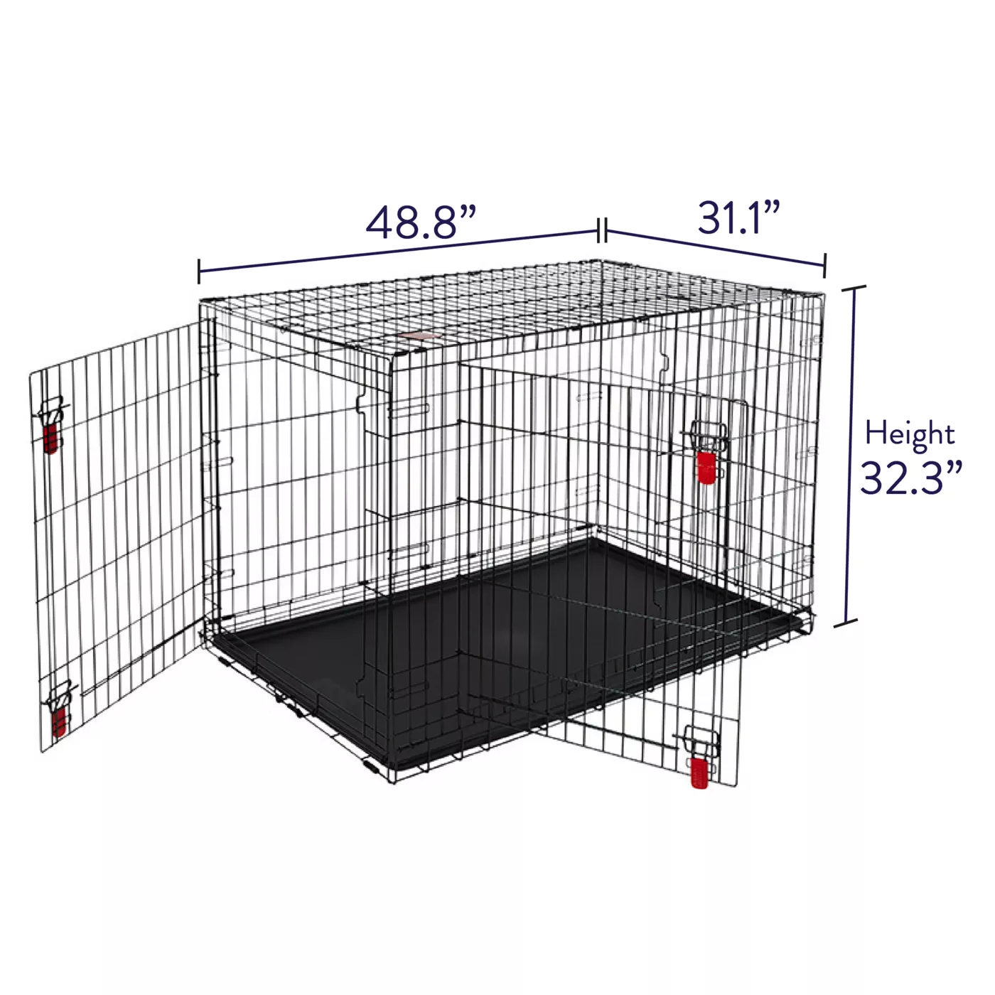 KONG Ultra Strong Double Door Wire Dog Crate with Divider Panel