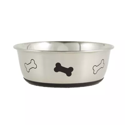 Top Paw Bone Print Stainless Steel Dog Bowl