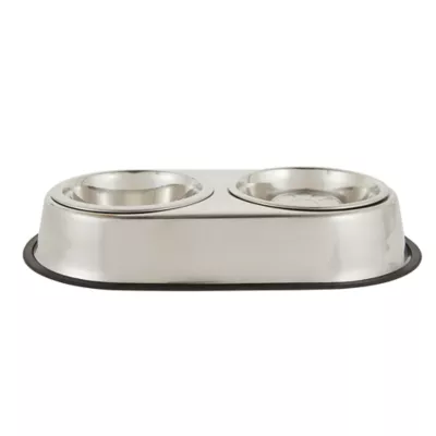 Product Top Paw® Elevated Platform Stainless Steel Slow-Feeder Double Diner Dog Bowl, 5.5-cup