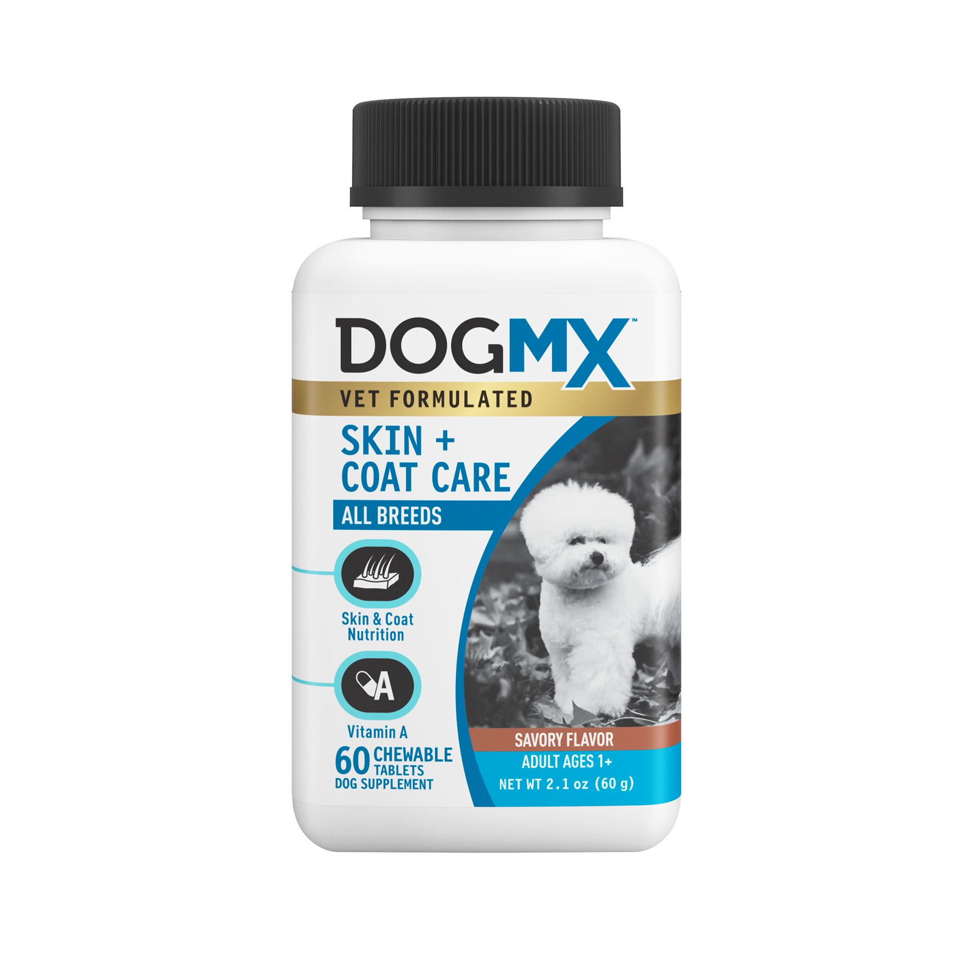 Dog MX™ Vet Formulated Skin & Coat Care Savory Chewable Tablets dog