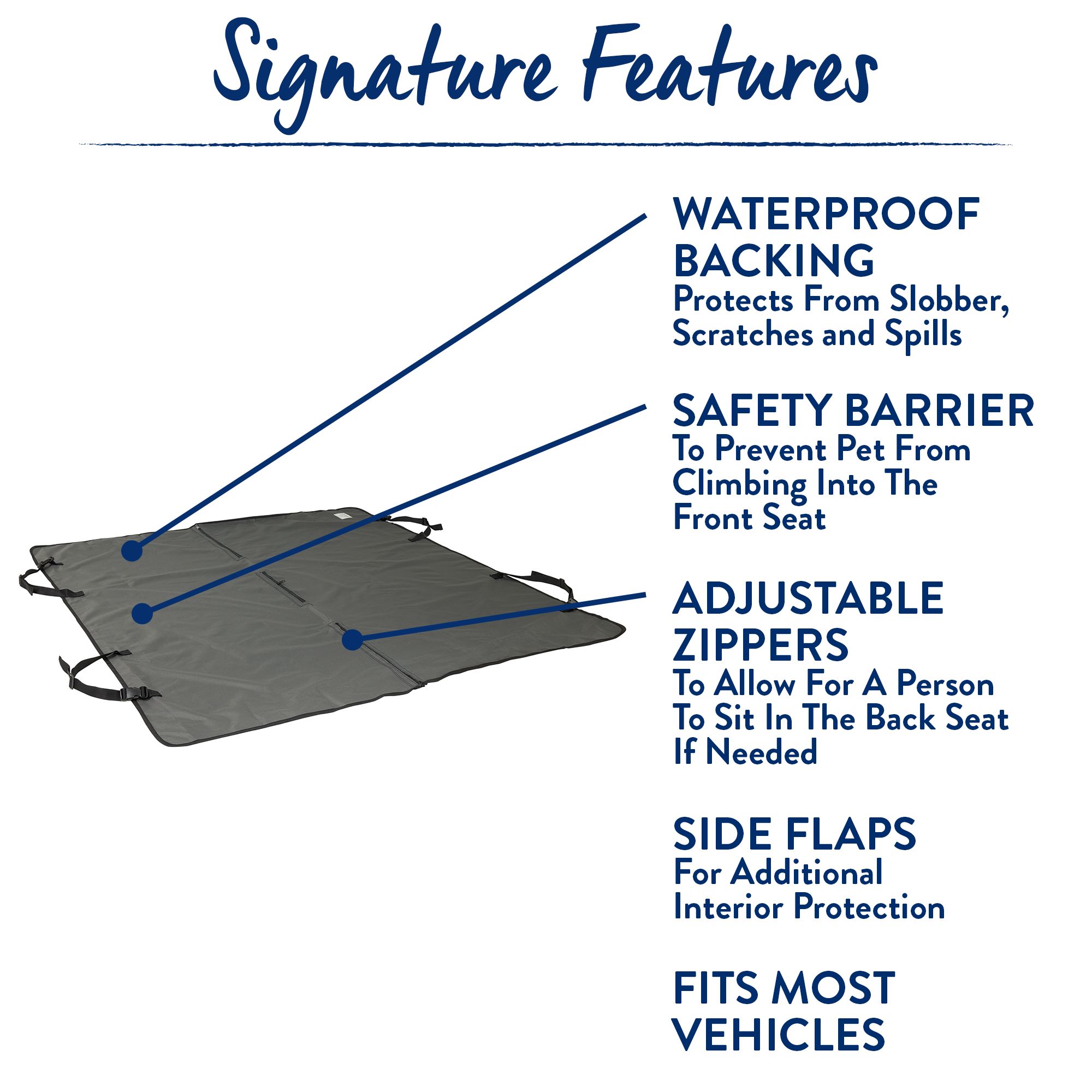 Top Paw® Waterproof Canvas Hammock Dog Seat Cover + Safety Barrier