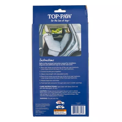 Top Paw® Waterproof Canvas Hammock Dog Seat Cover + Safety Barrier, Gray -Full Seat/Floor protection - Image 6