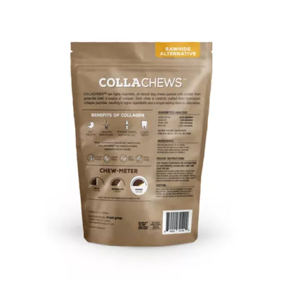 Product Collachews™ Beef + Collagen Rawhide Free 6" Roll Dog Treat - Peanut Butter, 4 Count