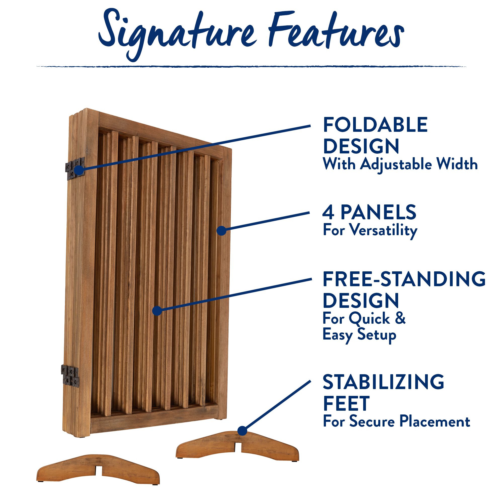 Top Paw 4-Panel Foldable Pet Gate - Wood Freestanding Dog Gate - thumbnail 4