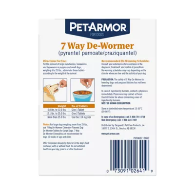 PetArmor 7 Way De Wormer for Puppies and Small Dogs Chewable Tablets