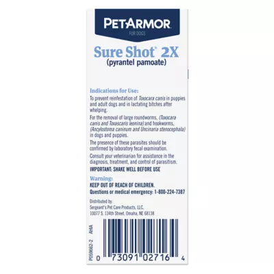 Product PetArmor® Sure Shot 2X Dewormer for Dogs - 2 Fl Oz