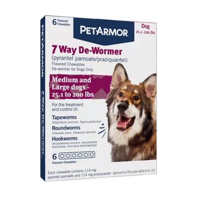 PetArmor 7 Way De Wormer for Medium and Large Dogs Chewables