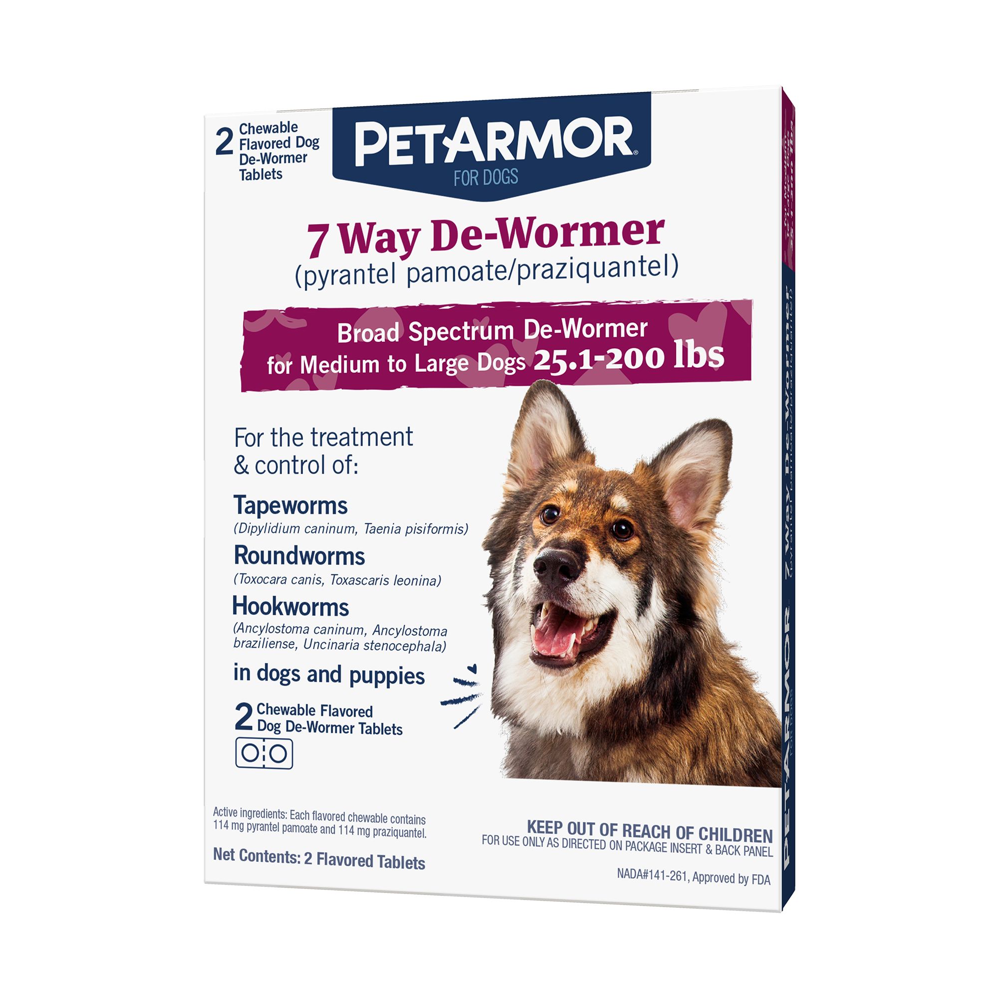 D - Worm Dog Dewormer Chewable Tablets for Puppies and Small Dogs