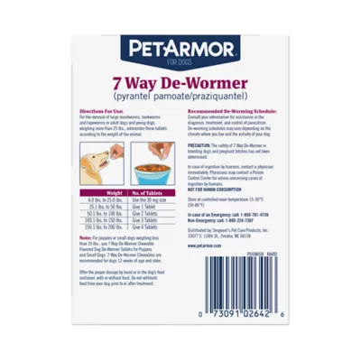 Product PetArmor® 7 Way De-Wormer for Medium and Large Dogs - Chewables