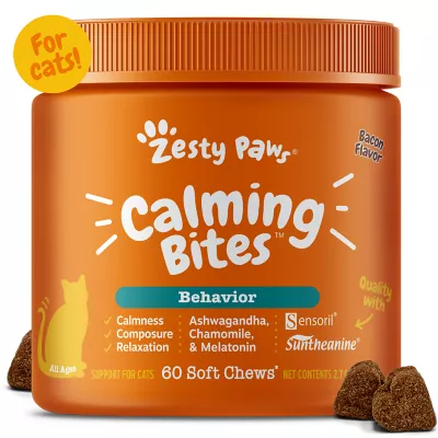 Product Zesty Paws Calming Bites for Cats - Bacon Flavor - 60 Ct