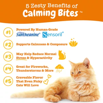 Product Zesty Paws Calming Bites for Cats - Bacon Flavor - 60 Ct