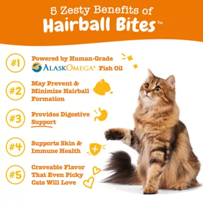 Product Zesty Paws Hairball Bites for Cats - Bacon Flavor - 60 Ct